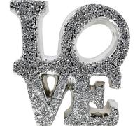 Silver Love Twisted Shiny Letters Characters Ornament Crushed Diamond