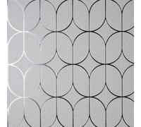 Silver Luxury Foil Geometric Wallpaper Fine Decor Textured Metallic Vinyl