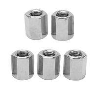 Silver M16 Hex Coupling Nut Kit, Stainless Steel Coupling Nut Set, 5Pcs Rustproof Hex Nuts with Excellent Angle Granularity for Studs Machine Screws Threaded Rods Indoor Outdoor Us