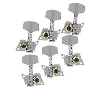 Silver Machine Heads, Stable Structure Corrison Resistance Guitar Locking Tuners for Ukulele(Three left and three right six suits)