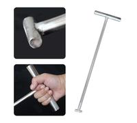 Silver Manhole Cover Lifting Keys Hook, 15/44/62/71 cm Long T Style Steel HandlePull Hook, Sewer Lid Hook Tool for Lifting, Pulling & Moving(62 cm (24 3/8"))