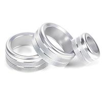 Silver Manual AC Air Conditioning Climate Control and Radio Volume Knob Ring Covers for BMW 1 2 3 3GT 4 X1 Series (F20 F22 F30 F31 F32 F33 F80 F82 F87 F48)