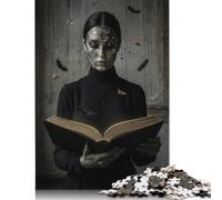 Silver Mask Reader Jigsaw Puzzle 500 Pieces, Quiet Literary Decor