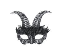 Silver Masquerade Horned Mask