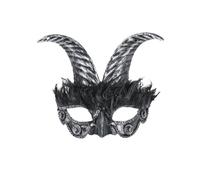 Silver Masquerade Pagan Horned Eye Mask