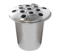 Silver Memorial Grave Vase with Lid | Grave Flower Vase Cemetery Pot | Cemetery Decorations | Round Aluminium Grave Vase Insert With Lid (1)