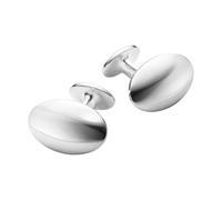 Silver Mens Classic Oval Cufflinks
