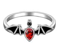 Silver Men's Engagement Rings Exquisite Jewellery Retro Charm Halloween Bat Ring Hot Recommended Women, D, Metal, No Gemstone