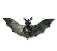 Silver Metal Bat Ornament Tea Light Holder with Hook - H55cm x L25cm x W12cm - Unique Candle Holders for Home & Garden - Indoor & Outdoor Use - for Halloween, Birthdays, Christmas