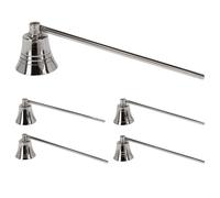 Silver Metal Bell Candle Snuffer | Long Handle Candle Wick Extinguisher - 20cm