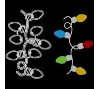 Silver Metal Christmas Lights Die Cuts New Year Lantern Cutting Dies Light String Embossing Stencils for Scrapbooking DIY Album Paper Cards Decorative Scrapbooking Arts, Craft Die-Cuts
