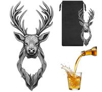 Silver Metal Deer Head Bottle Opener, Antler Beer Opener with Gift Bag, Home Decor, Deer Accessory, Beer Gifts for Hunters, Antler Gifts for Wildlife Lovers, Present for Dad, Small Stocking Filler
