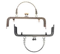 Silver Metal Embossed Beaded Purse Bag Frame DIY Craft Accessory
