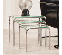 Maison by Premier Side Tables Nested Glass/Iron 3pcs