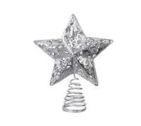 Silver Metal Fretwork Christmas Tree Topper (15.3cm)