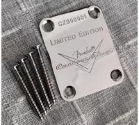 Silver Metal Guitar Neck Plate - Aircraft Inspired Reinforced Connector for Fender Electric Guitar & Bass