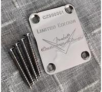 Silver Metal Guitar Neck Plate - Aircraft Inspired Reinforced Connector for Fender Electric Guitar & Bass