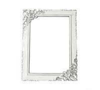 Silver Metal Photo Frame 6x7 Inch Enamel Finish Stand | Sturdy Metallic Classic Rectangular Metal Display Design Supports Vertical Horizontal Orientation Silver White 6x7 Inch