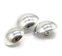 Silver Metal Shank Buttons - 12 Pcs - 3 Size Options - Curved Oval Round Metal Shank Buttons for Men Women Blazer Coat Uniform Shirt Suit and Jacket Sewing Craft DIY N8202