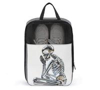 Silver Metal Skeleton Praying Shoe Bag for Travel Daily Use Anti-dust Storage Carrier Golf Shoe Pouch