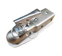 Silver Metal Trailer Connector for Car Trailer Conversion, Wear-Resistant Quick Install Coupler Tongue Part, 29.5x12.5x12.5cm(A)