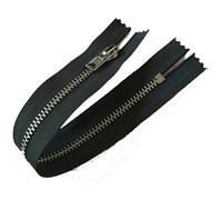 Silver Metal Trouser Jeans Zip - Closed End - 7 inch (17.5cm) (Dark Grey)