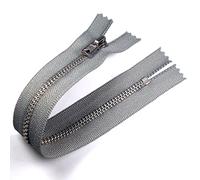 Silver Metal Trouser Jeans Zip - Closed End - 9 inch (22.5cm) (Light Grey)