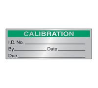 Silver Metalic Self-Adhesive Calibration Record Labels Printed Black on Quality, Non-rip matt White Permanent Polypropylene. Calibration Record Labels are 100% Waterproof 25x70mm 100pcs