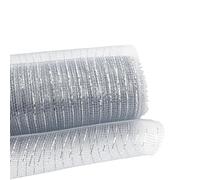 Silver Metallic Deco Mesh Roll 25cm x 9.1m Length for Wreaths,Christmas, Crafting