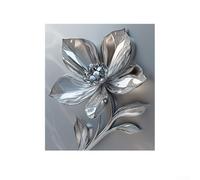 Silver Metallic Floral Stickers For Home Appliances Elegant Flower Decals For Refrigerator Dishwasher Pvc Self Kitchen Decor Wrap Easy Peel And Removable Design Long Lasting Finish