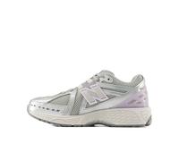 Silver Metallic Kids Lace Trainers by New Balance, Silver Metalic Milk Violet, 4 UK
