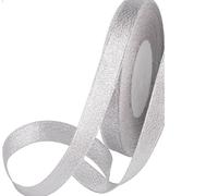Silver Metallic Organza Ribbon 10mm for Gifts Wrap Sew Party, Decorations Events Dress Wedding Christmas Crafts, Bows Car, Floral Balloons Hairs, DIY, Bouquets, Cake More Buy 3 & GET 1 Free (Silver)