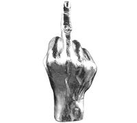 Silver Middle Finger Statue - Realistic Desk Accessory & Funny Home Office Ornament