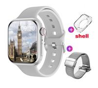 (silver, Milan mesh steel) 2023 Watch 9 Smart Watch Men Body Temperature BT Call NFC Always on Display Fitness Women Series 8 Smartwatch