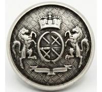 Silver Military Coat of Arms Metal Shank Buttons 23mm 10 Pack