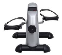 Silver Mini Exercise Bike with Plastic Flywheel Fitness Resistance Pro Strap