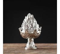 Silver Mini Incense Burner Stove,Zen Boshan Incense Burner Home,Copper Mountain Statue,Vintage Incense Burner Charcoal Stove for Home Decoration Room Tea House Incense and Incense Holders