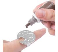 Silver Mini Manicure Palette Metal Paint Palette Finger Rings Nail Art Tools Makeup Palettes