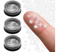 Silver Mini Metal Snowflake Crafts Ornaments, Tiny Small Stickers, Mini Metal Decorations for Winter DIY