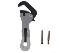 Silver Miniature Rough Wrench With Short Handle For Nut Removal, Includes Slotted Cross Screwdriver Tip, Heavy Duty Alloy Steel Tool For Car Repair And Electronics Maintenance, 130mm Length