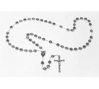 Silver Miraculous Rosary Beads with Miraculous Medal Beads, Catholic Chaplets & Lourdes Prayer Card
