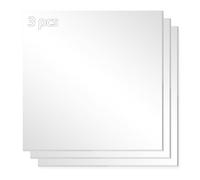 Silver Mirror Acrylic Sheets, 3 Pack 12" x 12" Square Acrylic Sheets 1/8" Thick (3mm) Rigid Tinted Silver Mirror Plastic Sheets for Cutting, Laser Cutting and Engraving