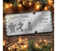 Silver Mirror Acrylic Ticket Theatre Musical Kids Show Surprise Personalised Any Text Voucher | Custom Surprise Reveal Voucher Ticket | Announcement Greeting Card | Note Card