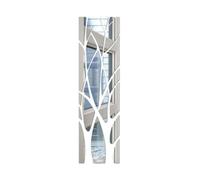 Silver Mirror Effect Tree Branch Wall Stickers, Removable 3D Decorative Decals For Bedroom, Living Room, Office, Bathroom, Modern