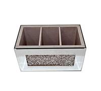 Silver Mirror Make Up Box Sparkle Ornament Bling Crushed Diamond Gift |Crystallized Mirrored Beauty box, Make Up Accessory |Handmade Craft | Wedding Anniversary, Birthday Present, Home Decor