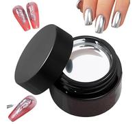 Silver Mirror Nail Gel - Reflective Finish Paint, Ultra Shine Manicure Coating, Easy Apply Creative Beauty | Compact Nail Design Enhancement Supply For Learners Experts Party Practice