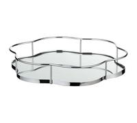 Silver Mirror Scallop Art Deco Silver Mirrored Tray | 30cm Decorative Candle Tray Holder - Perfume Display Organiser, Table Centrepiece Decorative tray