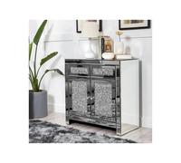 Silver Mirrored Diamond Crush 2 + 2 Chest of Drawers