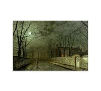 Silver Moonlight 1880 By John Atkinson Grimshaw Painter Artwork Print Photo Art Painting Canvas Home Decorative Bedroom Modern Decors 16x24inch(40x60cm)