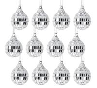 Silver Moscow Decoration Balls, 12 Pcs Silver Mirror Christmas Decoration Balls. Suitable for bar parties, stage props, Christmas tree ornaments and other party decorations (3cm)
